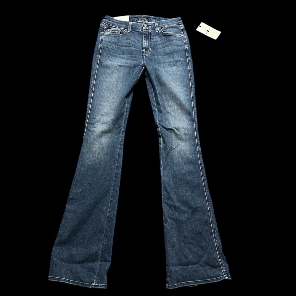 New 7 For All Mankind Dark Blue Wide Leg Jeans
